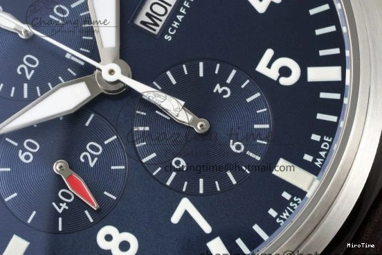 MIROTIME 0423 Pilot Chrono SS AZF 1:1 Best Edition Blue Dial on Brown Leather Strap A TimelessDesign 7060